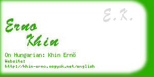 erno khin business card